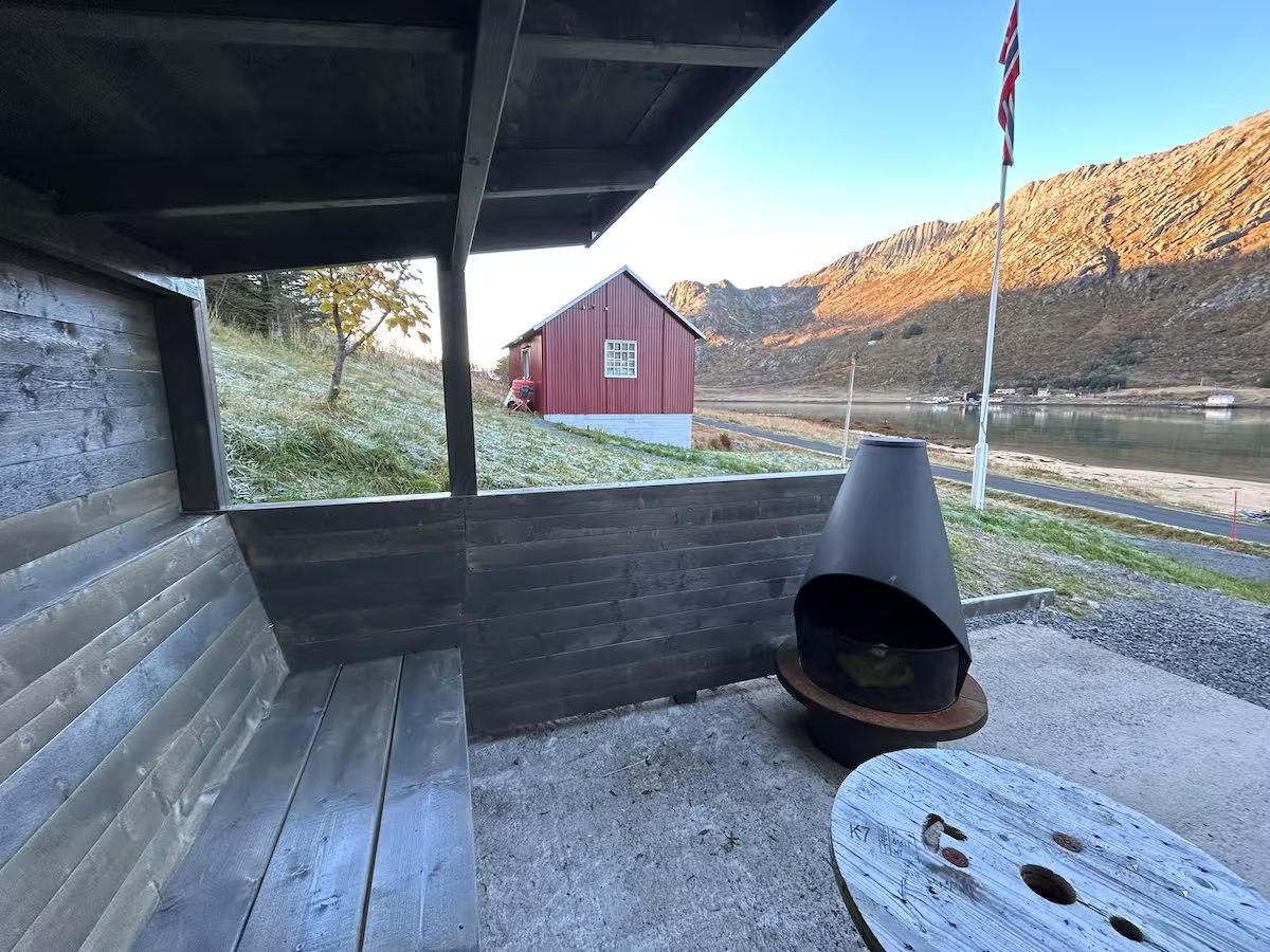 By the fire shelter.