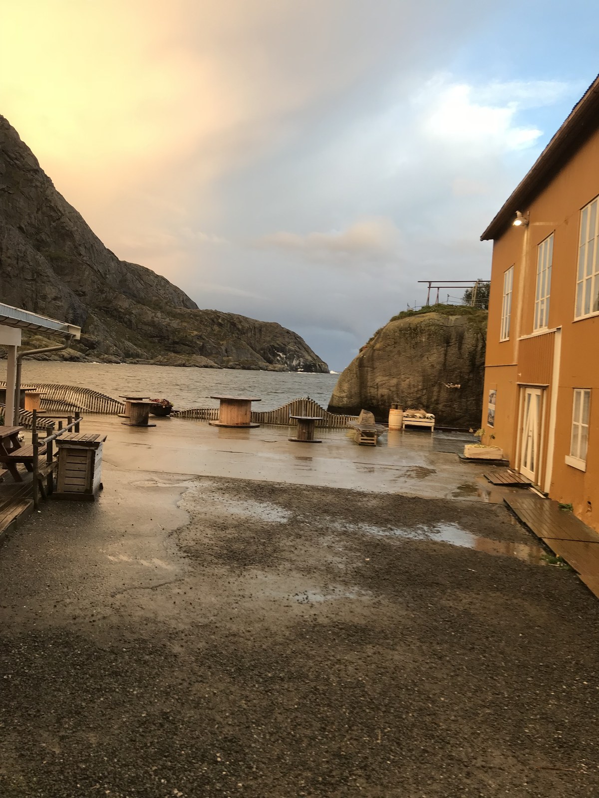 The harbourside at Nusfjord at dusk