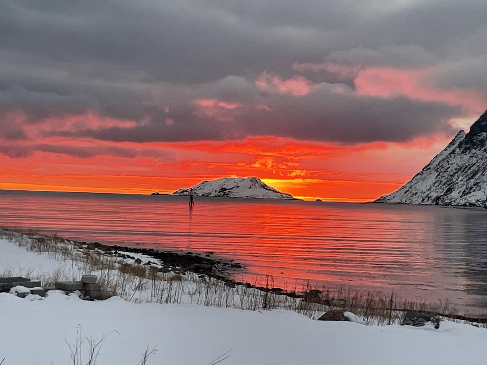 Kunna at the mouth of Skjelfjorden in December