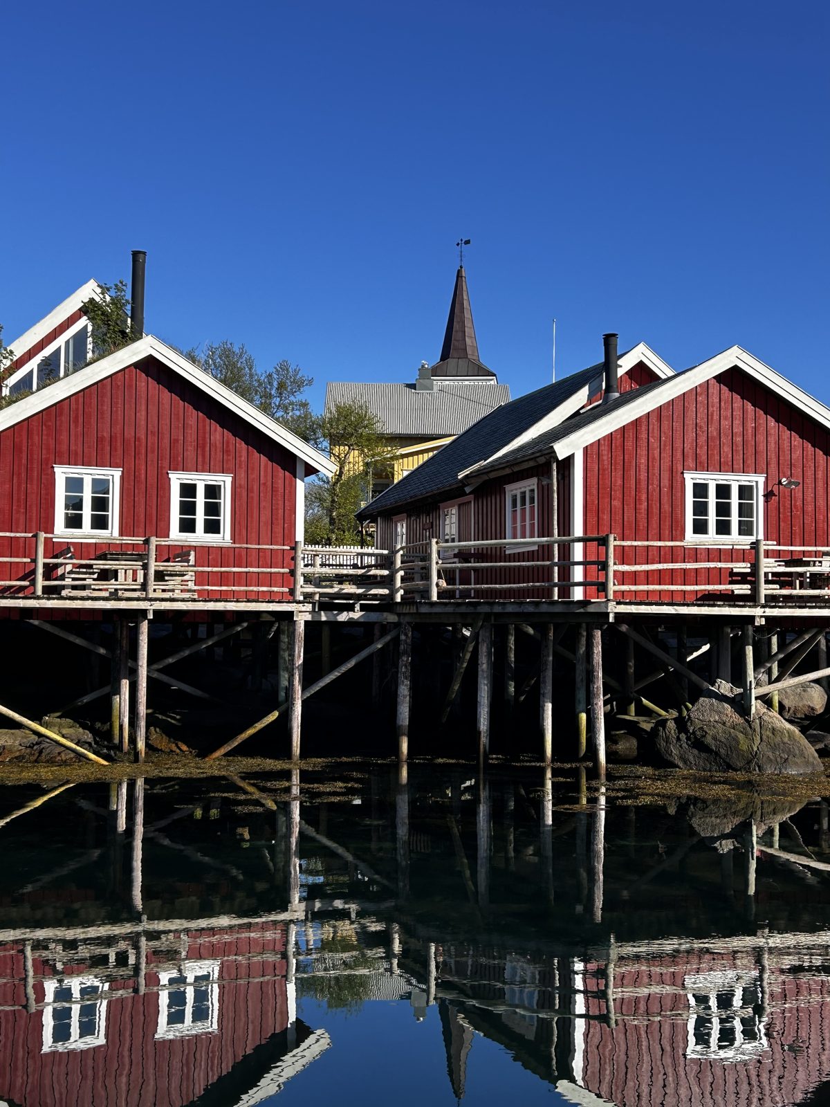Rorbu cabins and fish-drying racks at Reine