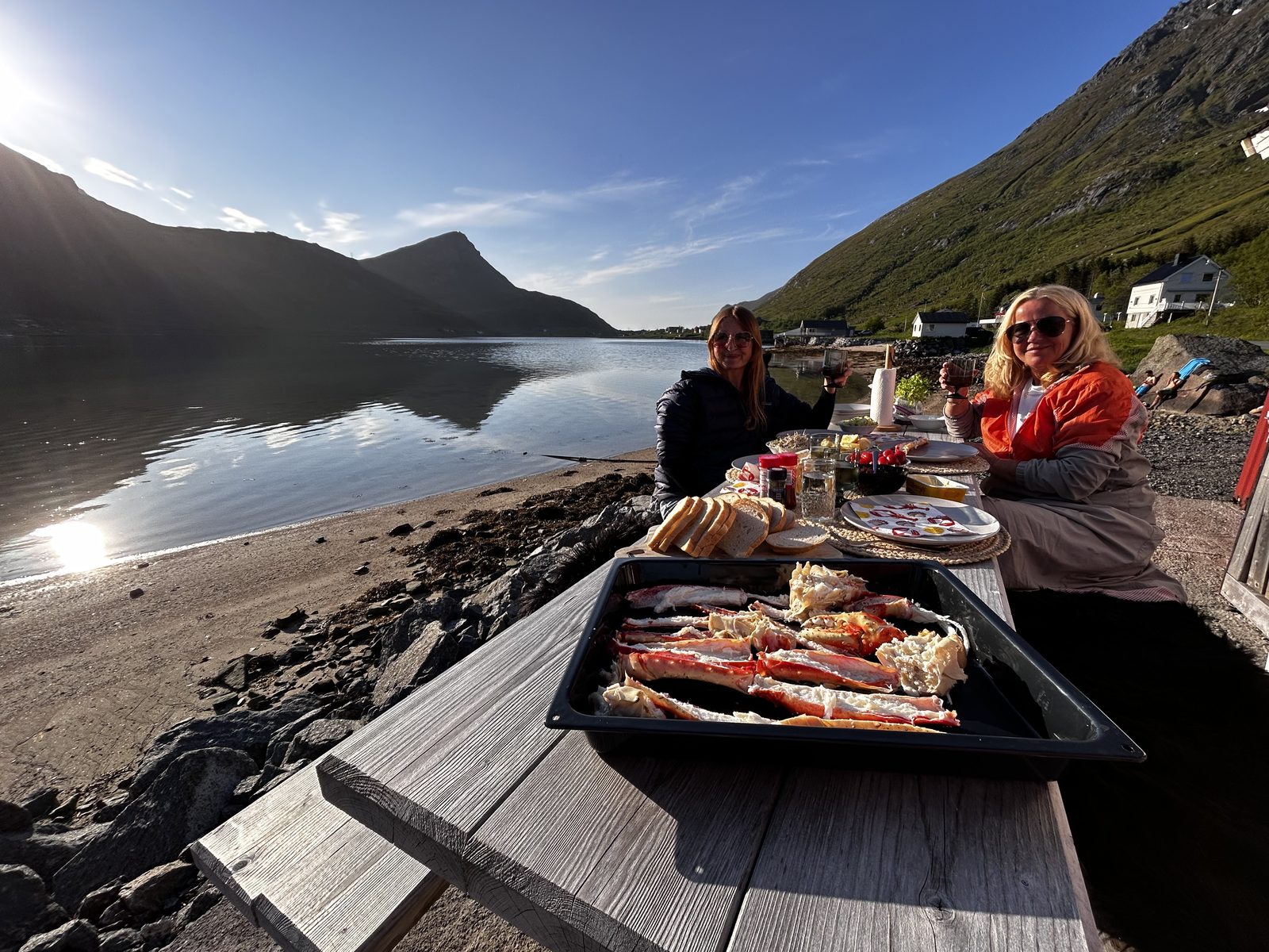 Dinner from the fjord, on the dock (IMG_3026).