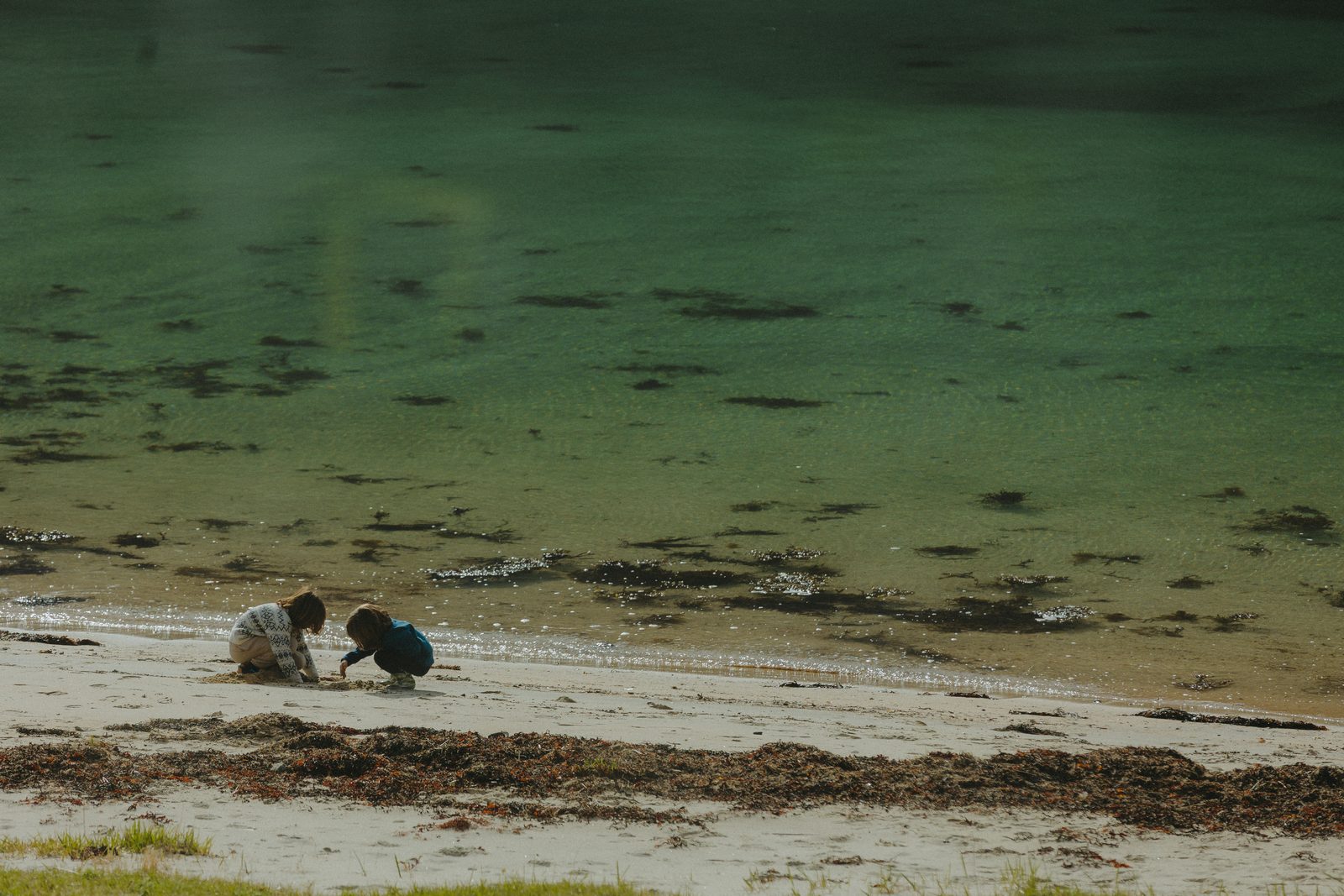 The private beach in the evening light.