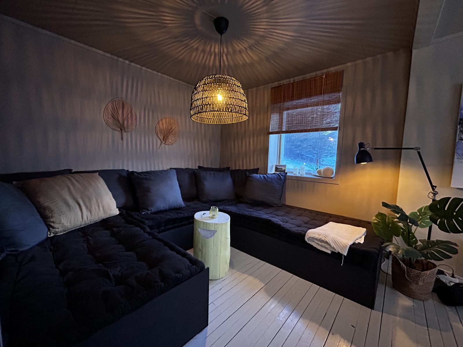 The living room sofa.