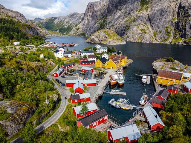 The preserved fishing village of Nusfjord.