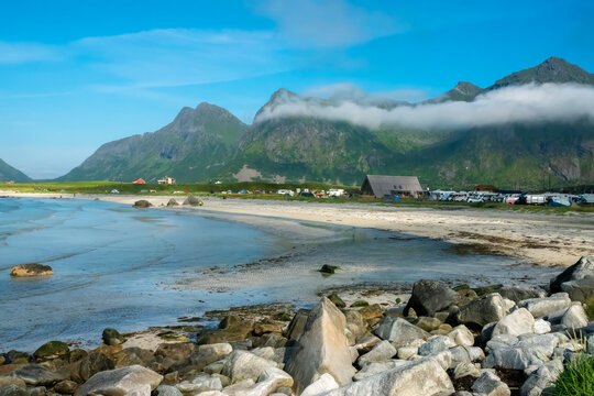 Brunstranda, the surf beach on the outer coast.