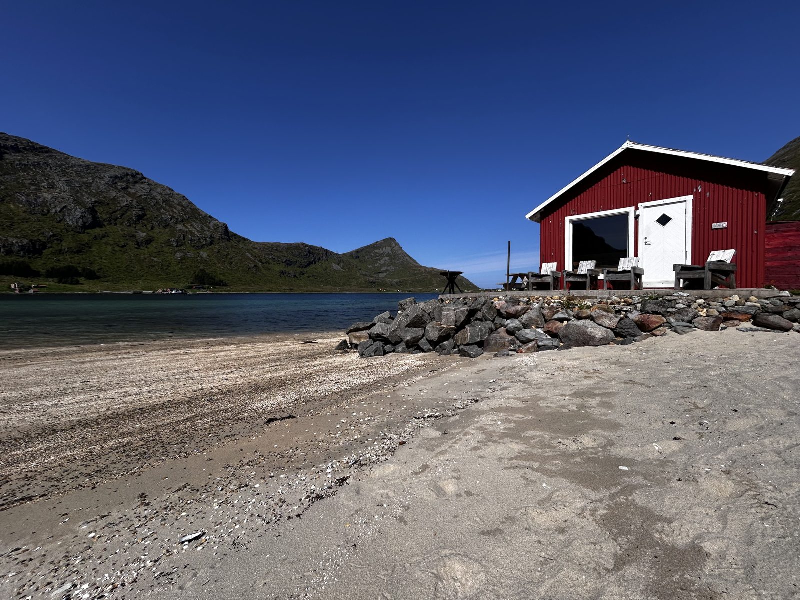 The private beach.