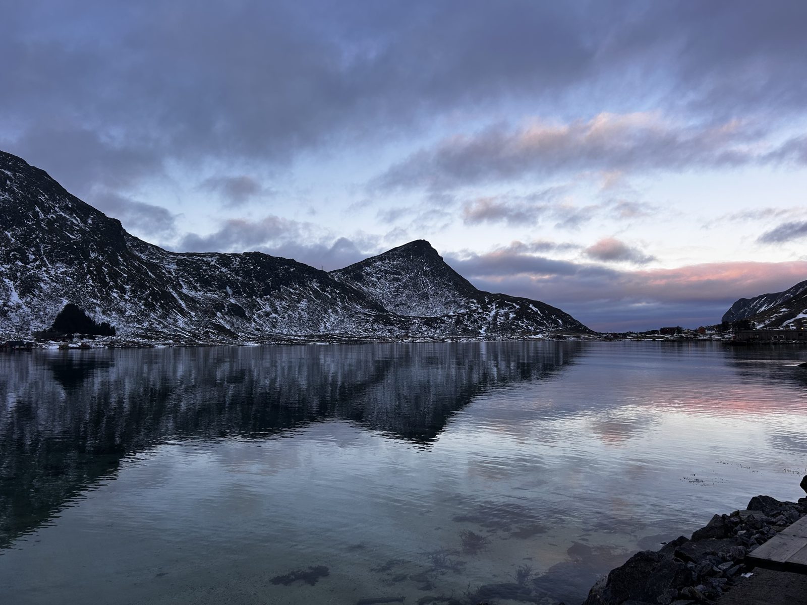 Volandstind across the still fjord at dusk (IMG_5942).