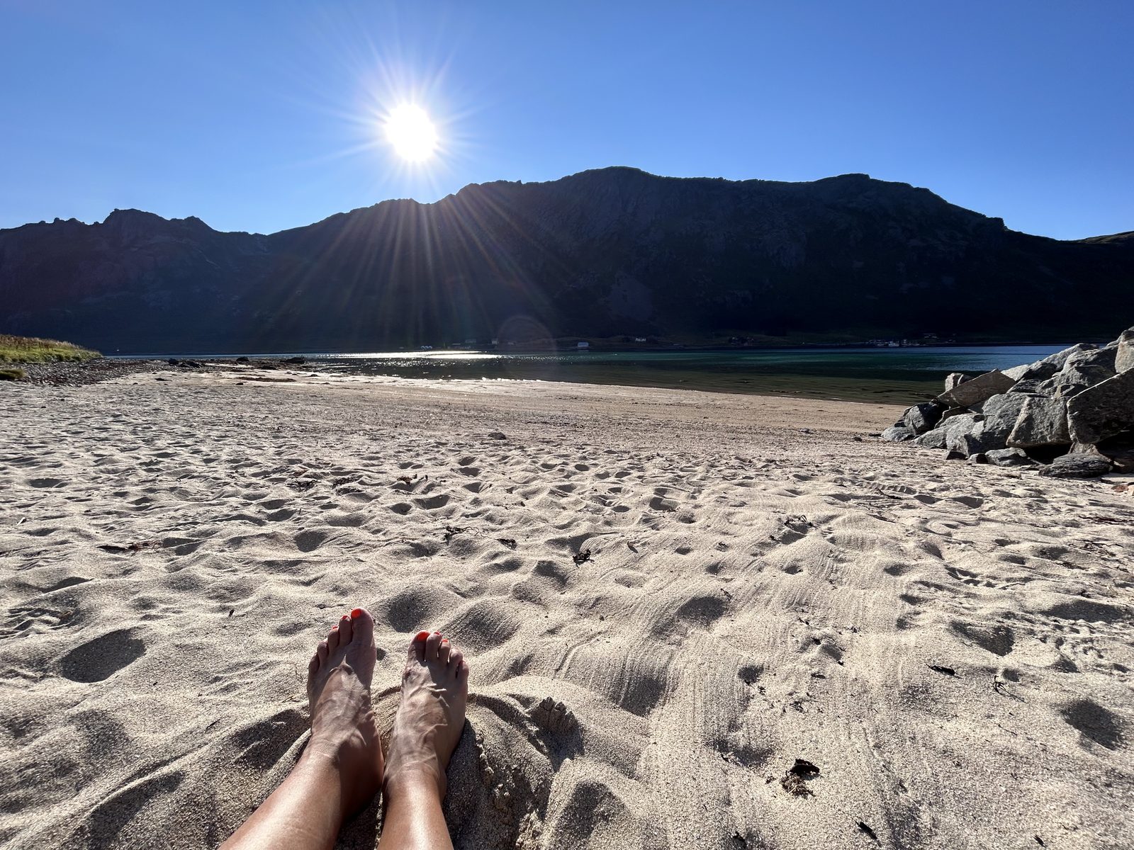 The private beach.