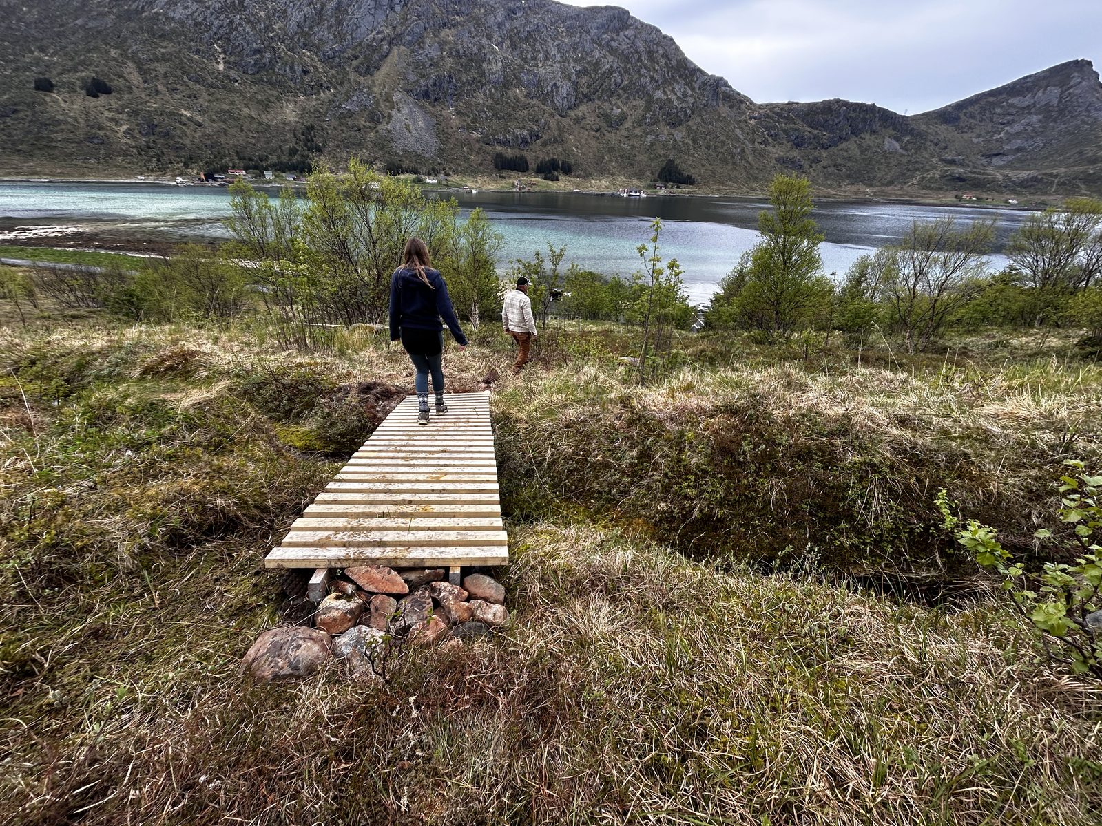 The plank path up the hill.
