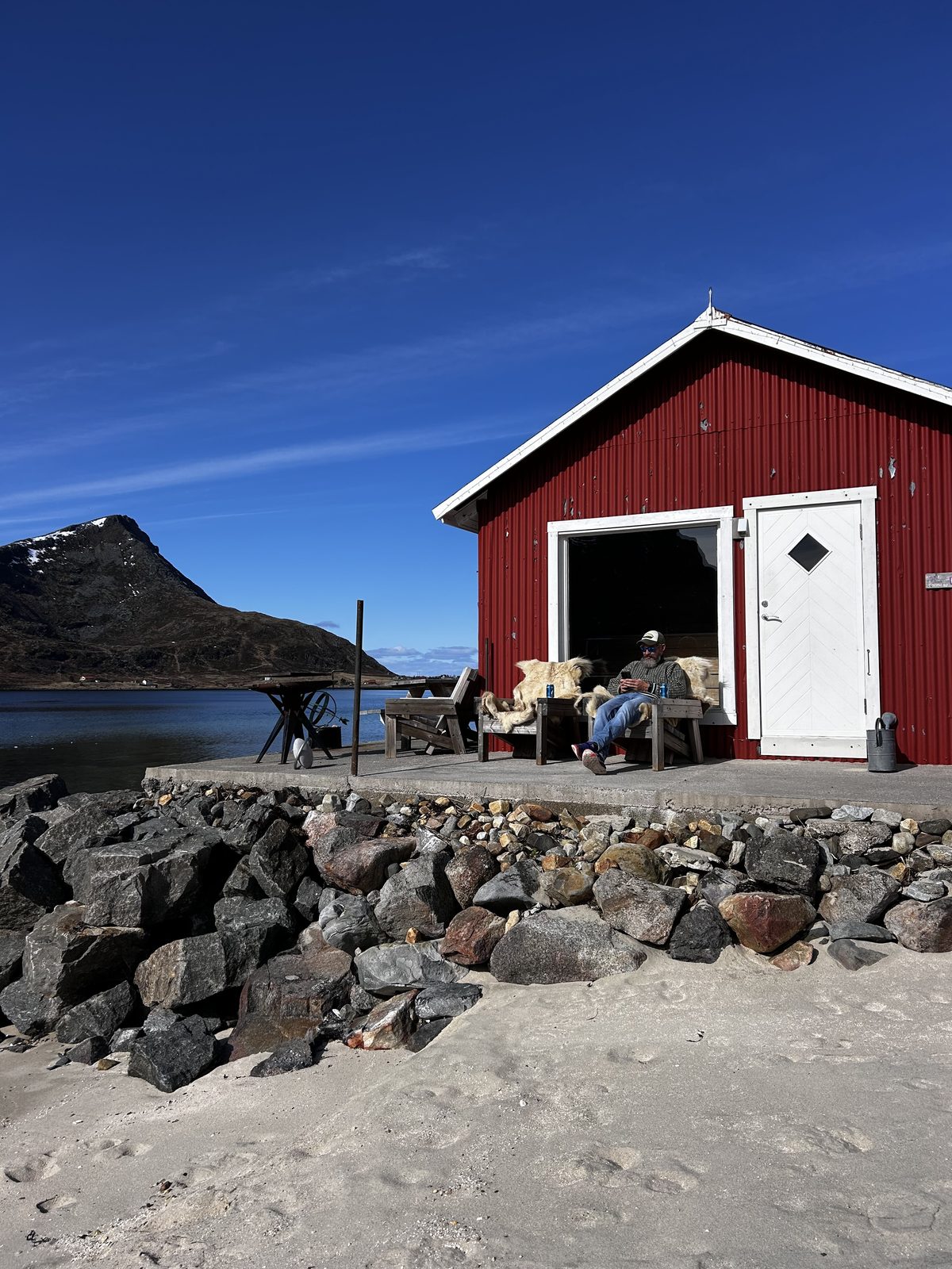 By the boathouse.