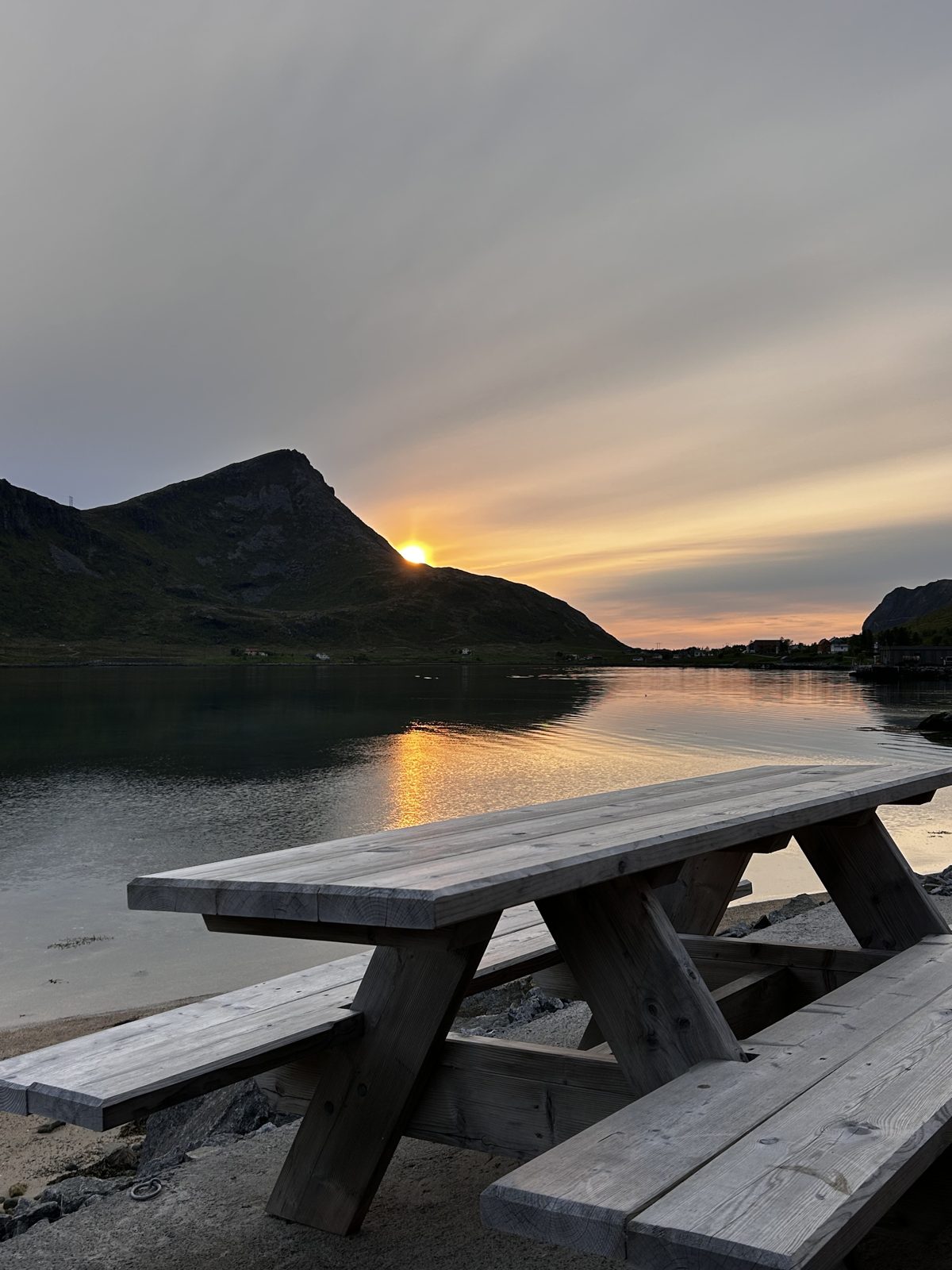 Evening light over the fjord from the dock dining area, around nine on a summer evening (IMG_2871).