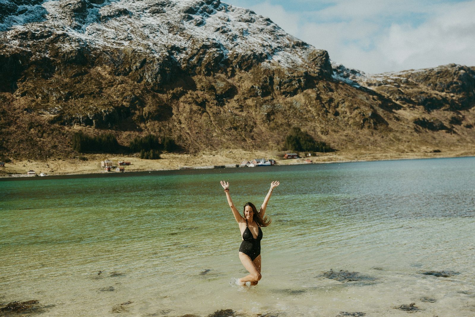 A swim off the private beach.