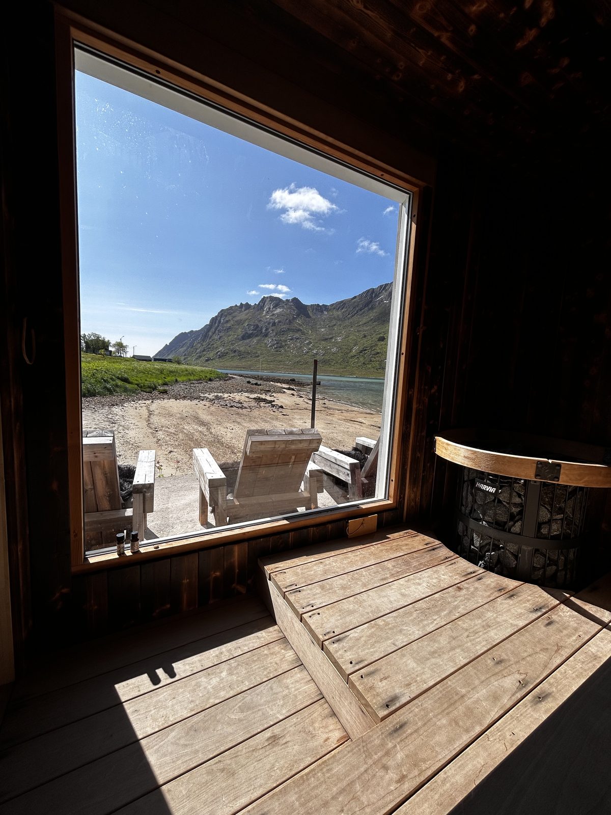 The view from the sauna in summer.